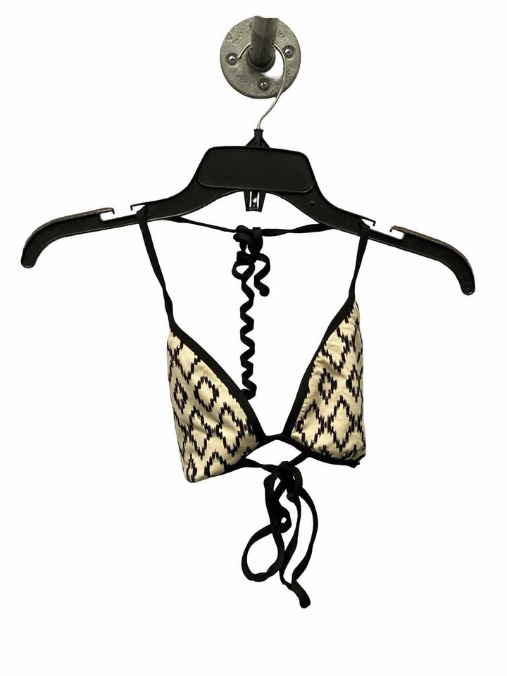 Unknown Brand Size L Black Cream Swimsuit Top