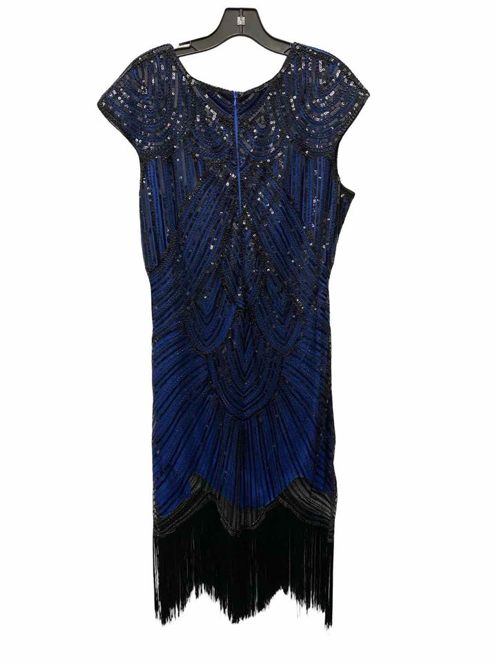 Unknown Brand Size XXL Blue Black Sequin Dress
