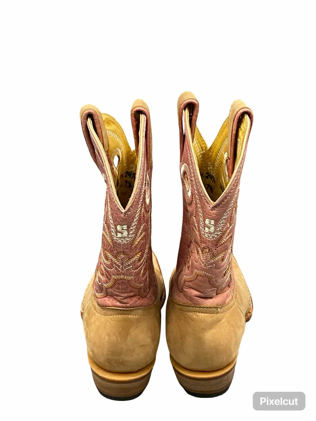 Stephy by Lamas Shoe Size 7.5 Pink Beige Leather Cowboy Boots(knee)