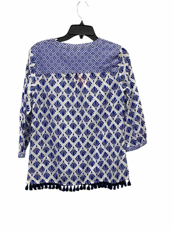 Talbots Size XS Blue White Long Sleeve Shirts