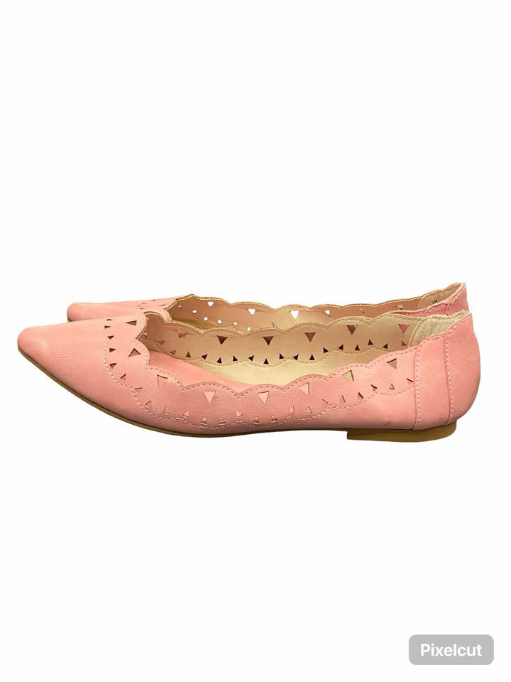 Mia Shoe Size 7 Pink Perforated Flats