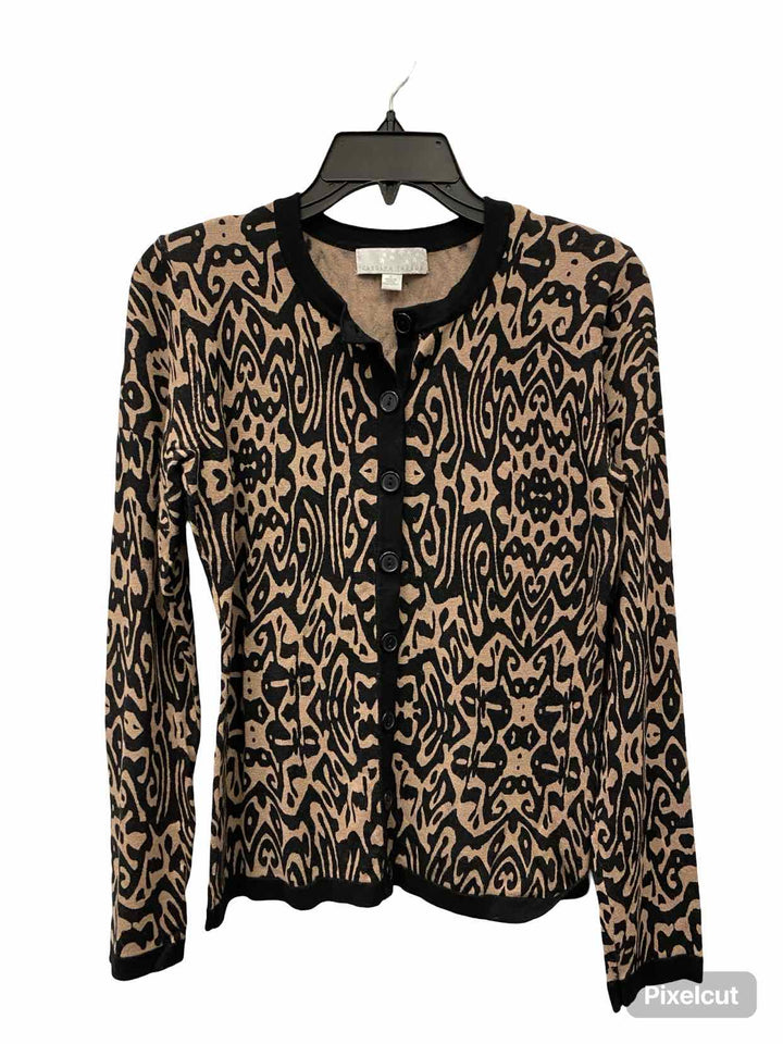 Carolyn Taylor Size S Brown Black Print Sweater