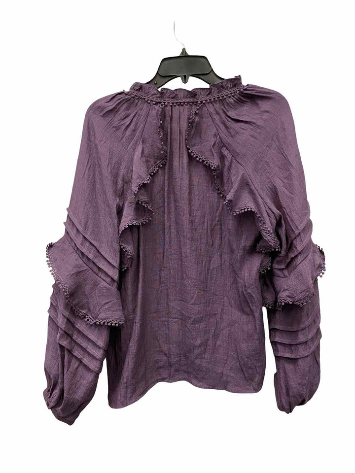 Easy Clothes Size S/M Purple Ruffle Long Sleeve Shirts