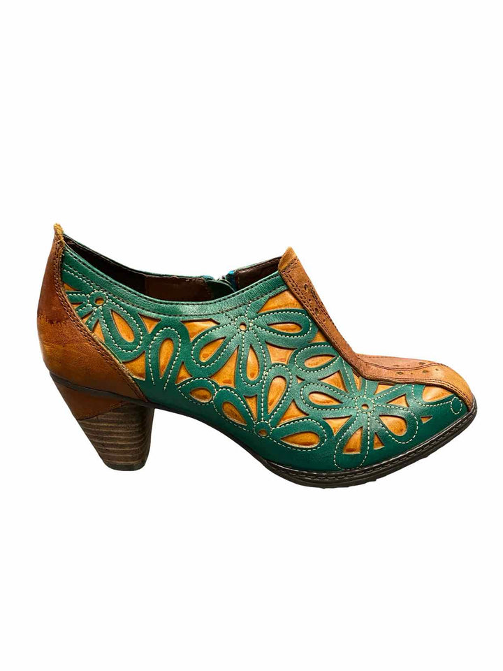 L'Artiste Shoe Size 40 Teal Brown Leather Arabella Boots(Ankle)