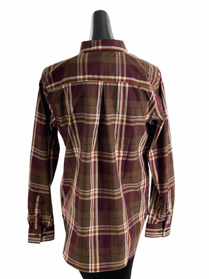 Duluth Trading Size M Purple Brown Plaid NWT Long Sleeve Shirts