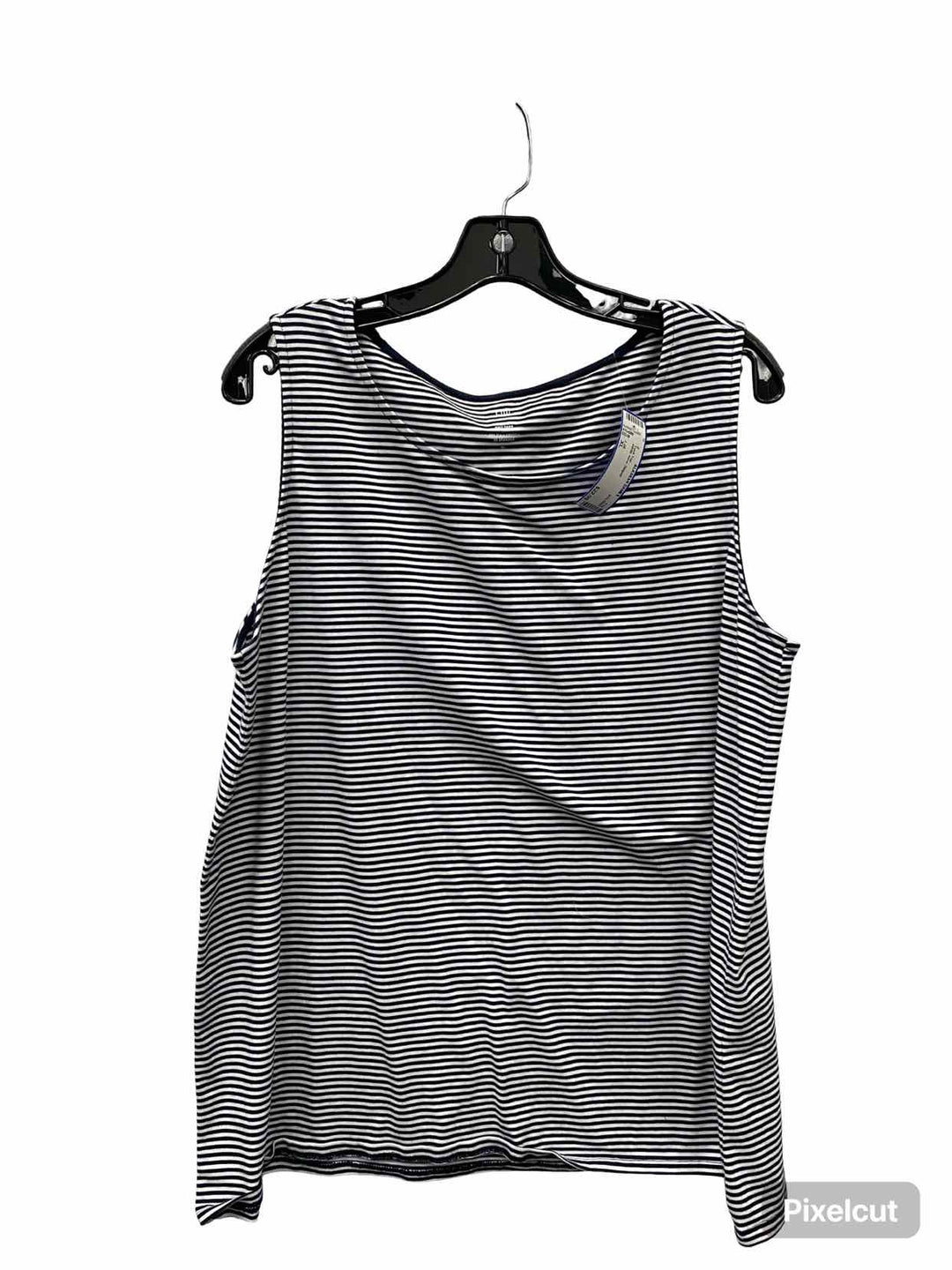 J Jill Size XL White navy Striped Tank Top