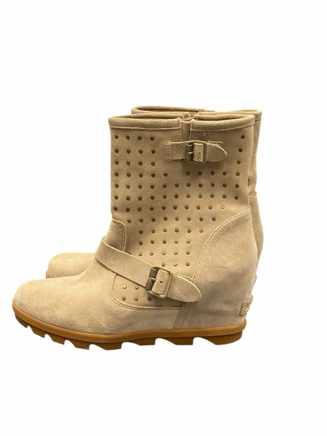 Sorel Shoe Size 11 Beige Suede Joan Of Arctic Wedge ll Boot Stud Boots(Ankle)
