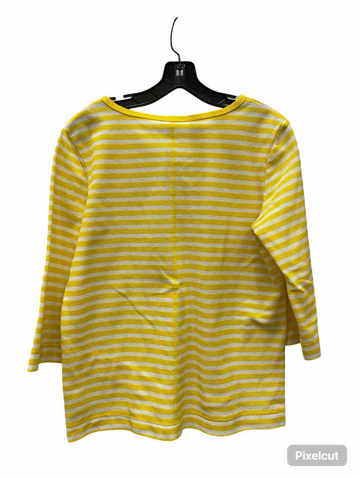 Talbots Size M Yellow Stripe Long Sleeve Shirts