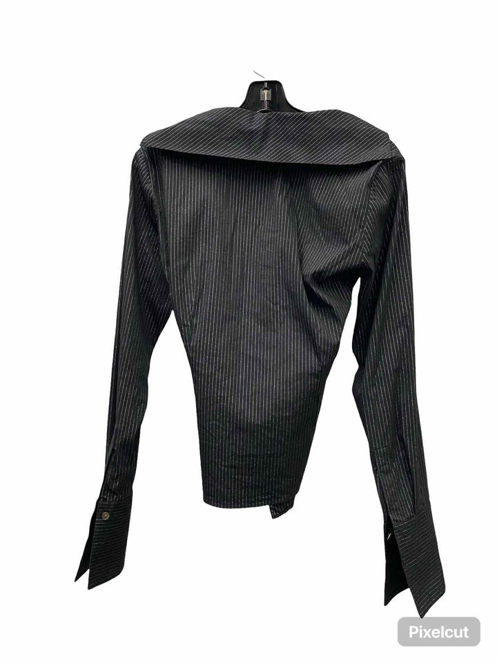 Lafayette 148 Size 4 Black Silver Stripes Long Sleeve Shirts