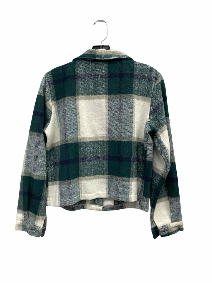 Wild by Nature Size S Green White Plaid Long Sleeve Shirts