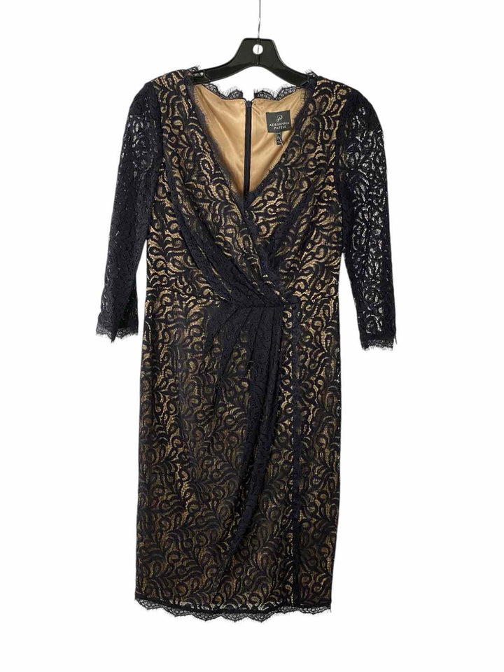Adriana Papell Size 4 Navy Lace Dress