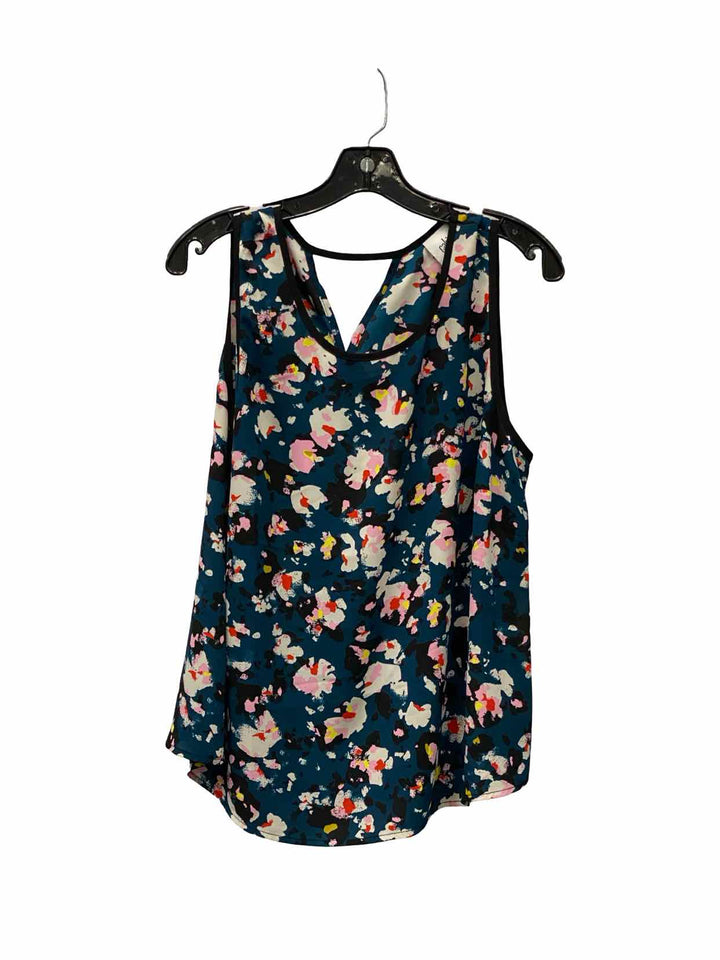 Cabi Size L Blue Multi Floral Tank Top