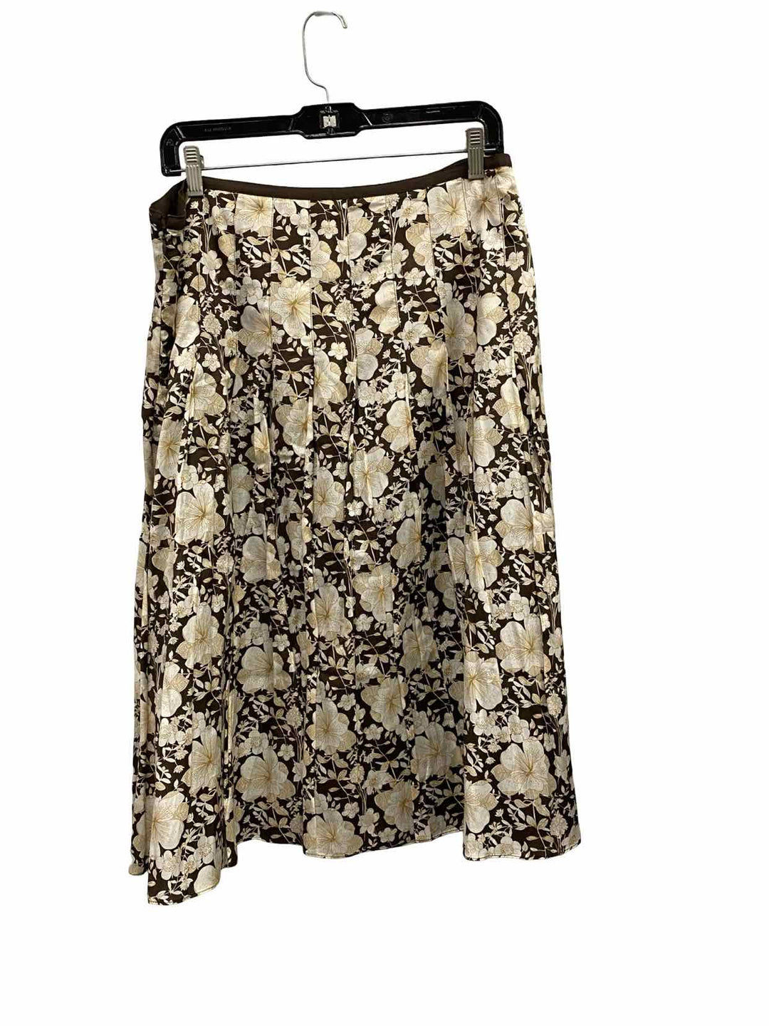 Liz Claiborne Size 12 Brown White Floral Skirt