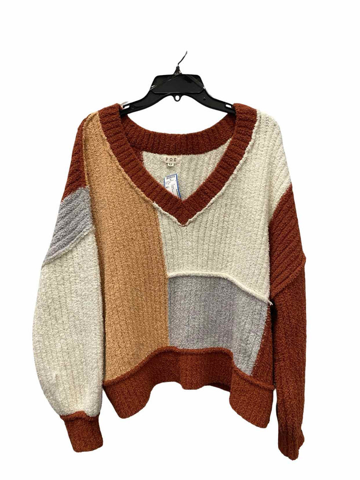 Pol Size M Cream Brown Color blck Sweater