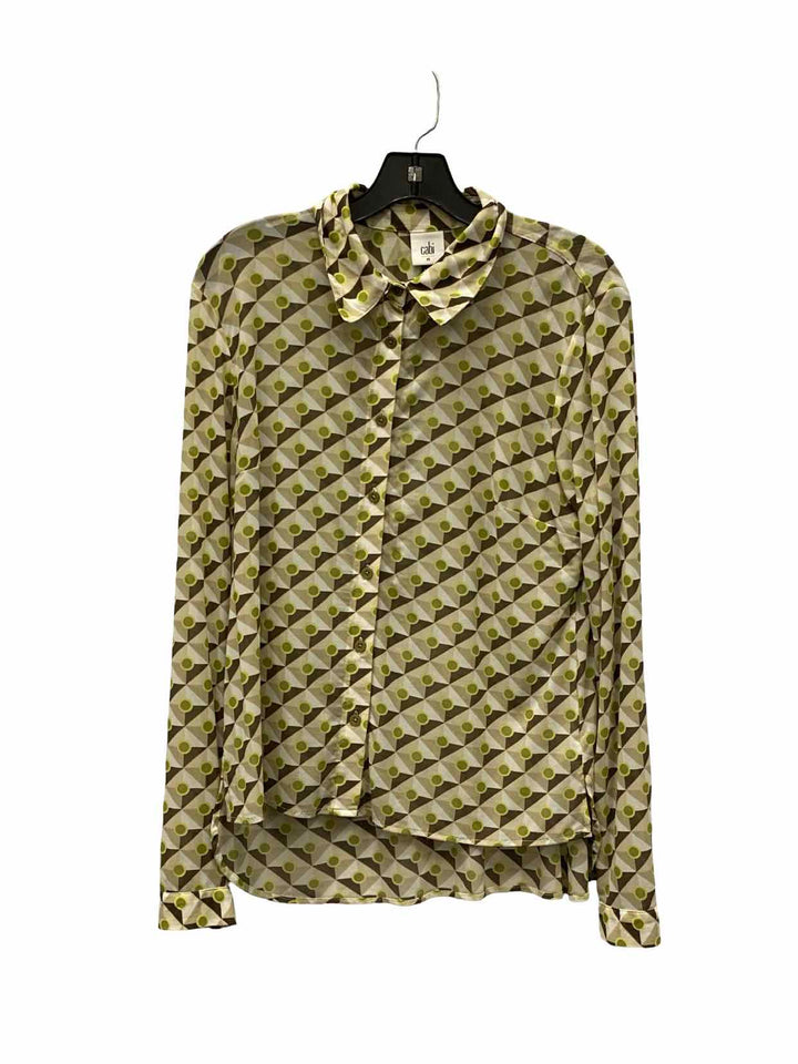 Cabi Size M Brown Green Long Sleeve Shirts