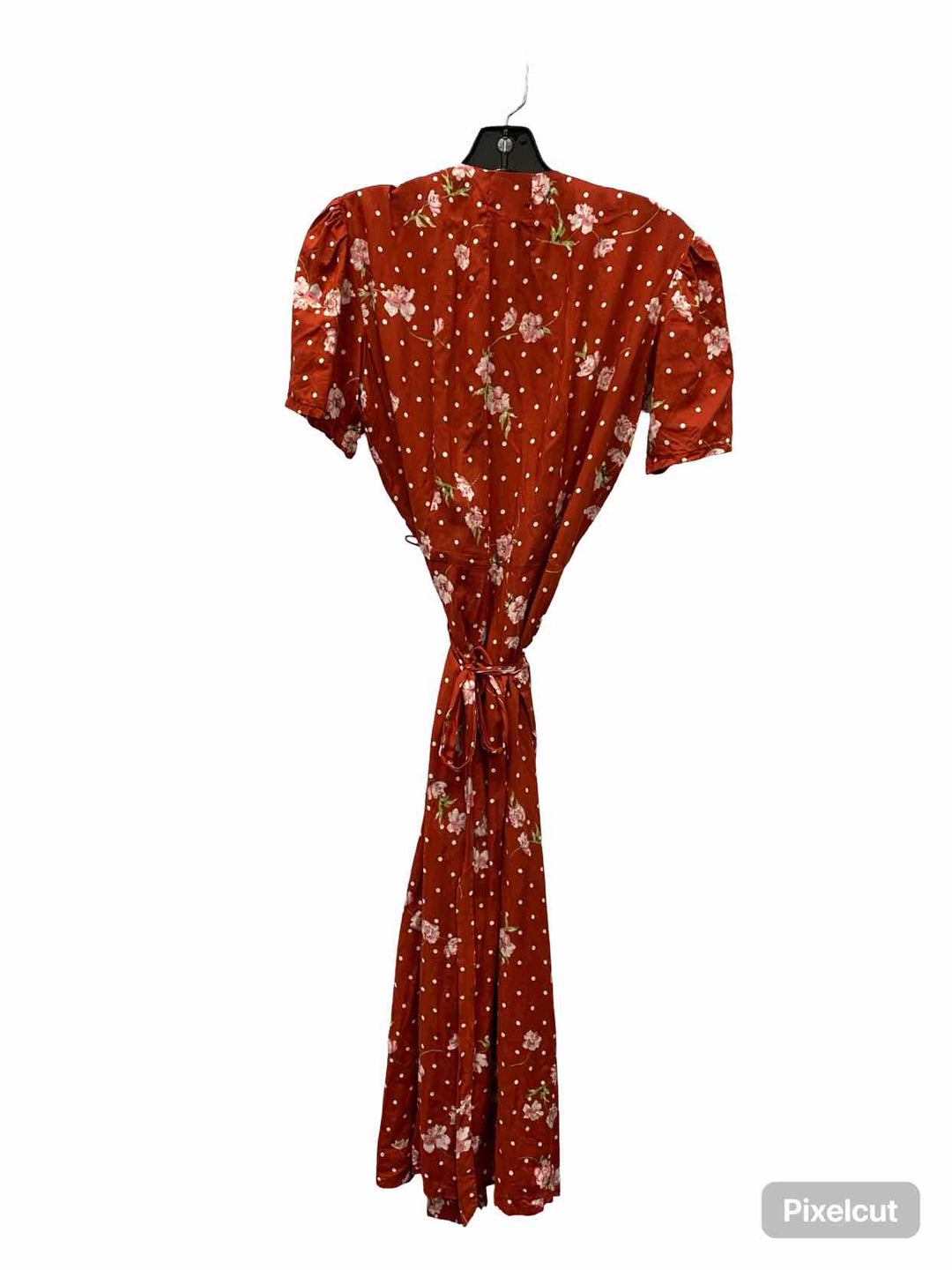 Revival Size M Red Floral Cardigan Short Sleeve Shirts