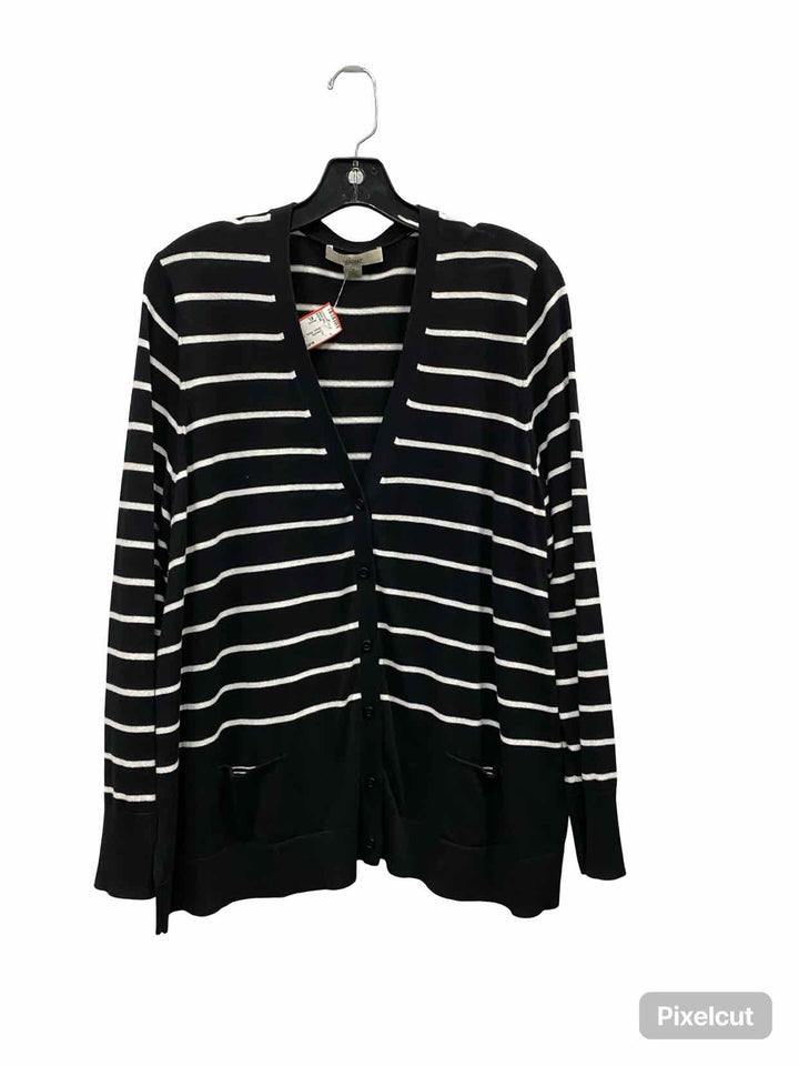 Sejour Size XL Black White Stripe Sweater