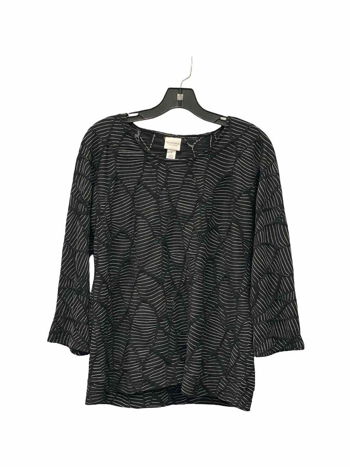 Chico's Size 1(8/10) Black White Long Sleeve Shirts