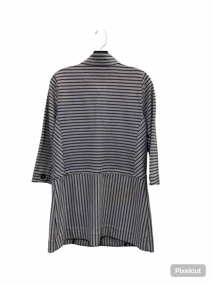 Cabi Size S Grey Navy Blue Stripe Dappled Stripe Car Coat(Long)
