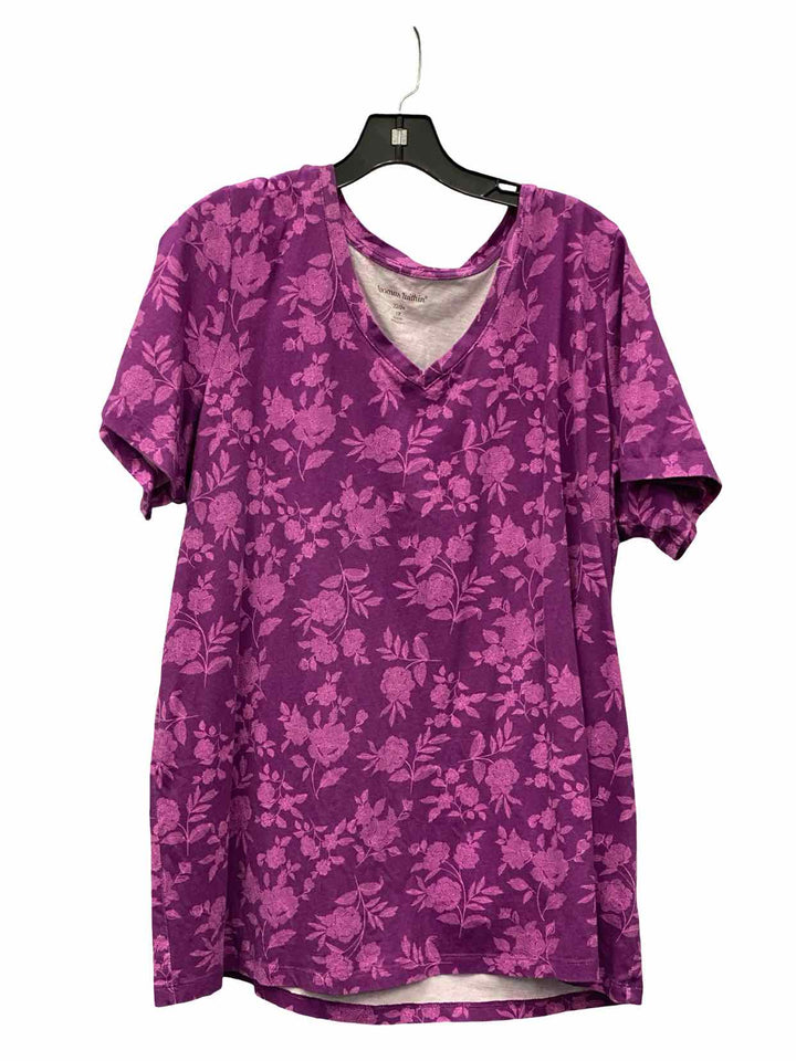 Woman Within Size 1X Purple T-shirt