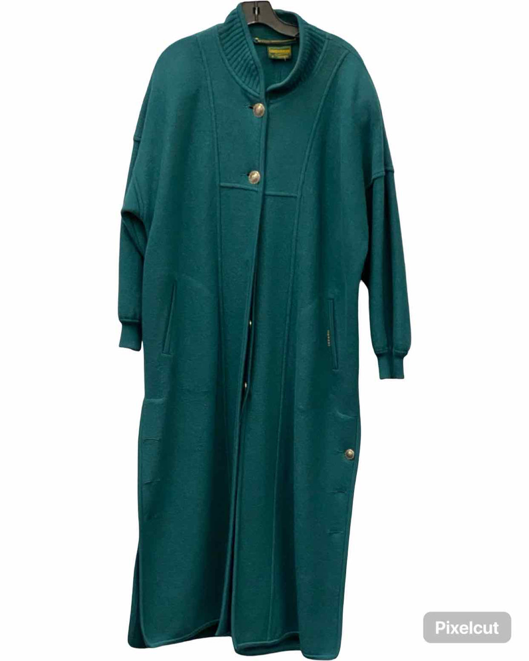 Geiger Size 36 Teal 100% Wool Coat(Long)