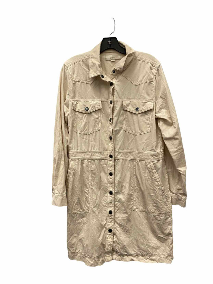 Loft Size 14 Cream Corduroy Dress