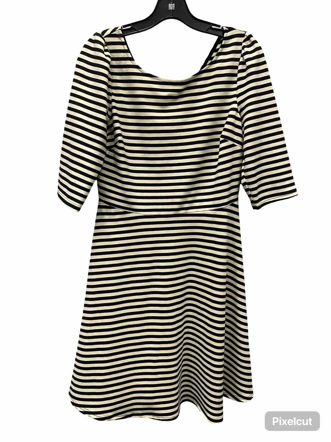 Pixley Size L Cream Black Striped Dress