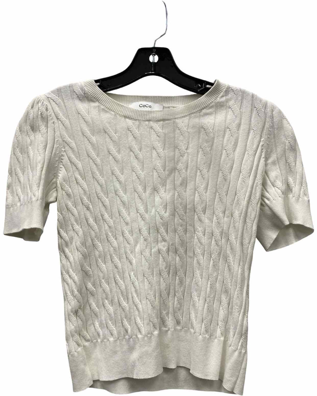 Cece Size S Cream Short Sleeve Shirts