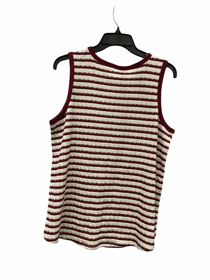 24/7 Maurices Size L Red White Striped Tank Top