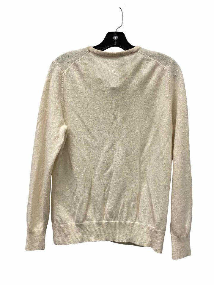 Lands End Size M Ivory 100% cashmere Sweater