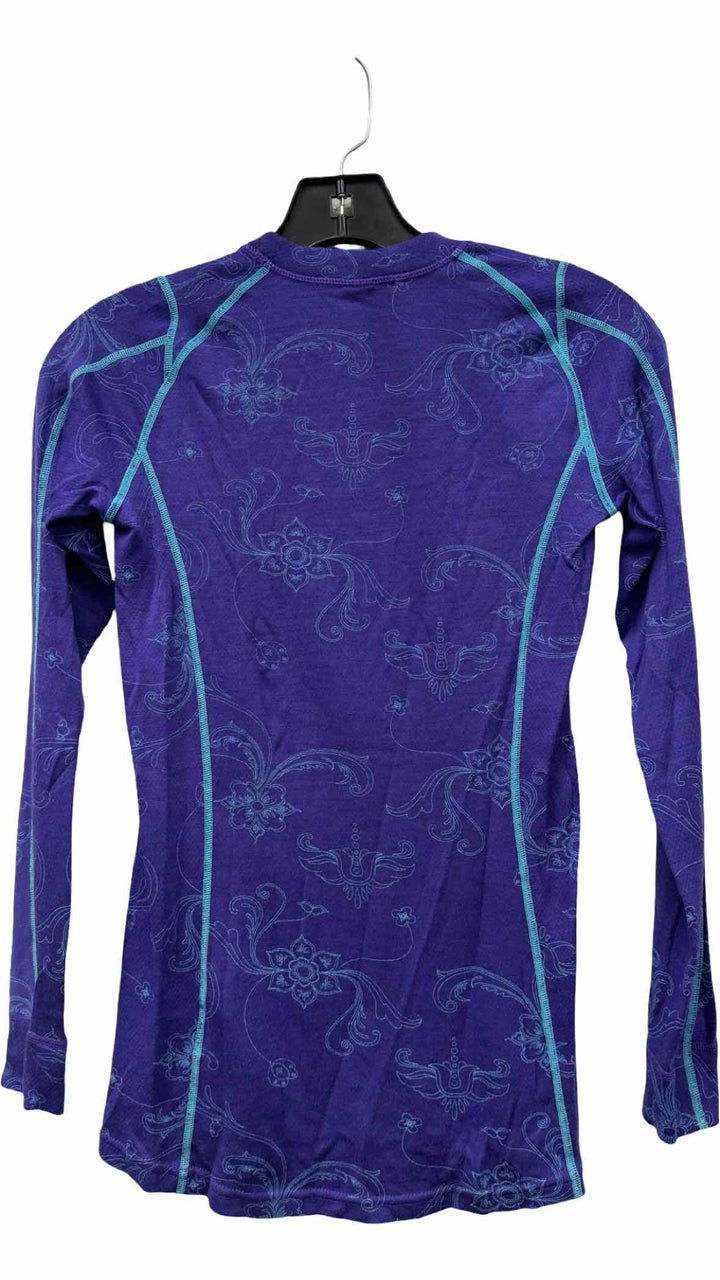 Helly Hansen Size S Purple Blue Floral Athletic Long Sleeve