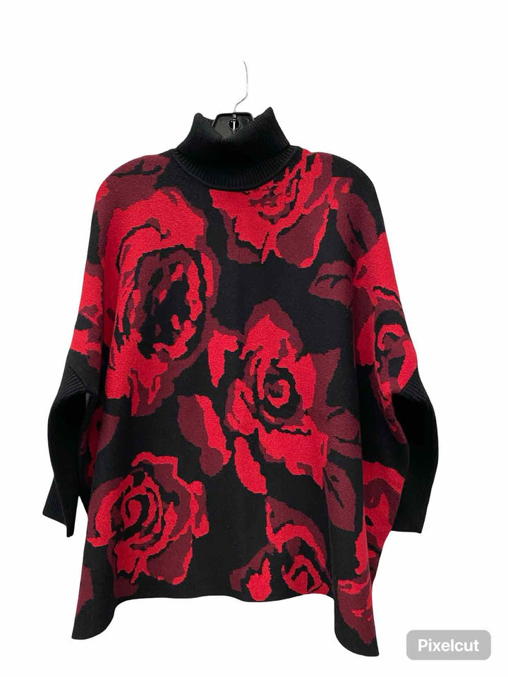 Chico's Size L Black Red Sweater
