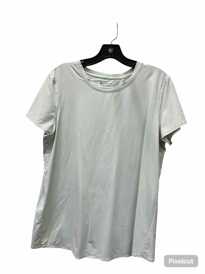 Athleta Size L Blue Athletic Short Sleeve