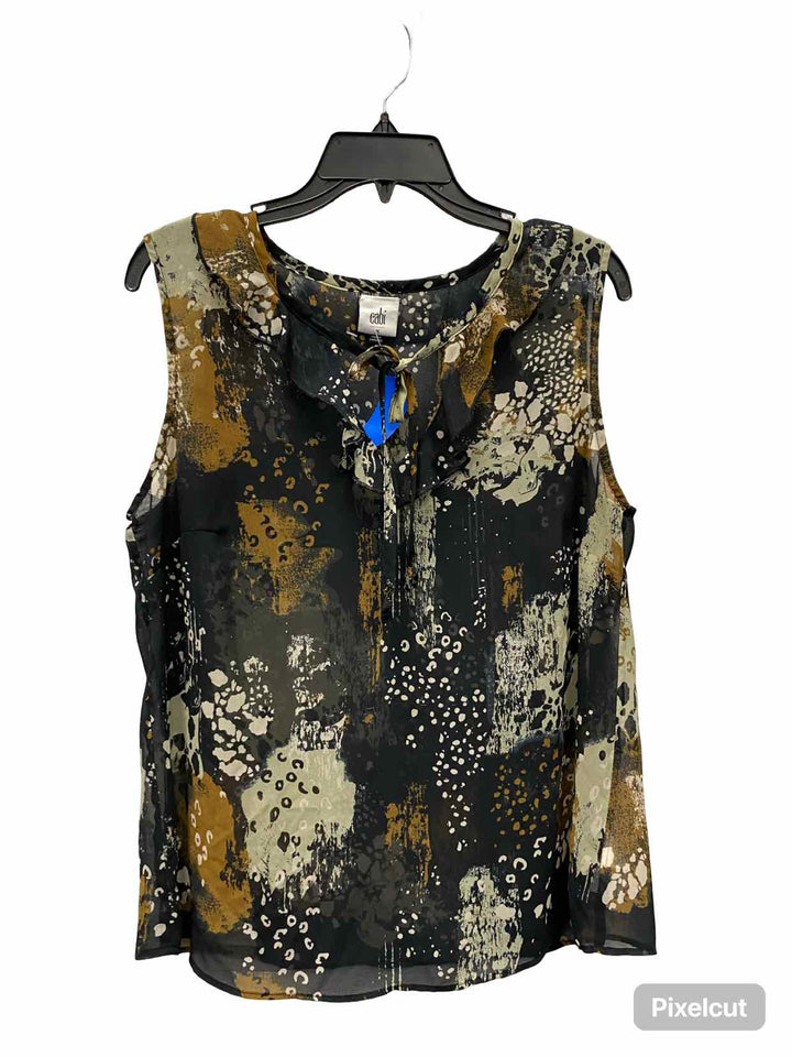 Cabi Size M Black Multi Print Tank Top