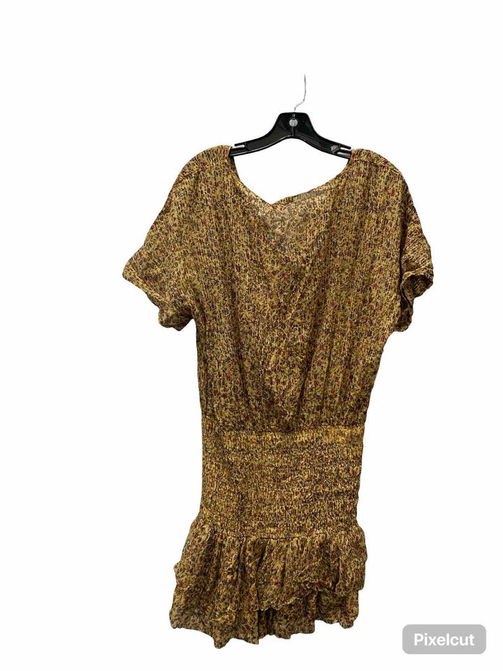 Mes Demoiselles Size L Gold Print Dress