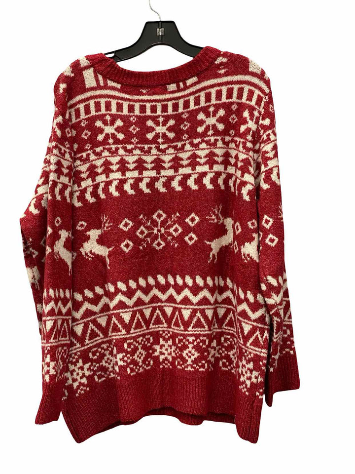 Maurices Size 2X Red White Sweater