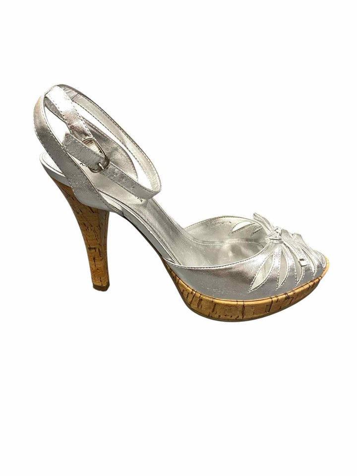 Marc Fisher Shoe Size 7.5 Silver Open Toe Heels