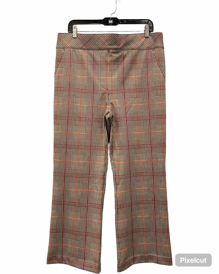 Spanx Size 1X Khaki Red Houndstooth Pants