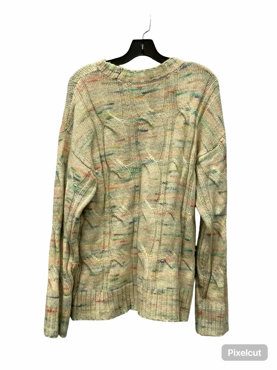 American Eagle Size S Cream Multi Cable Knit Sweater