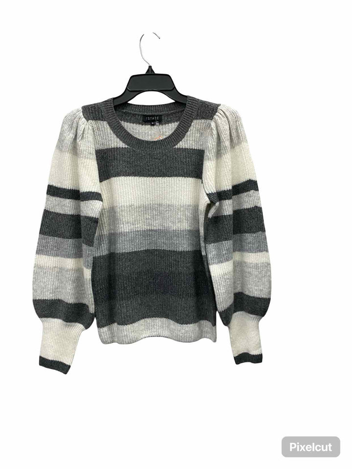 1 State Size M Grey White Sweater