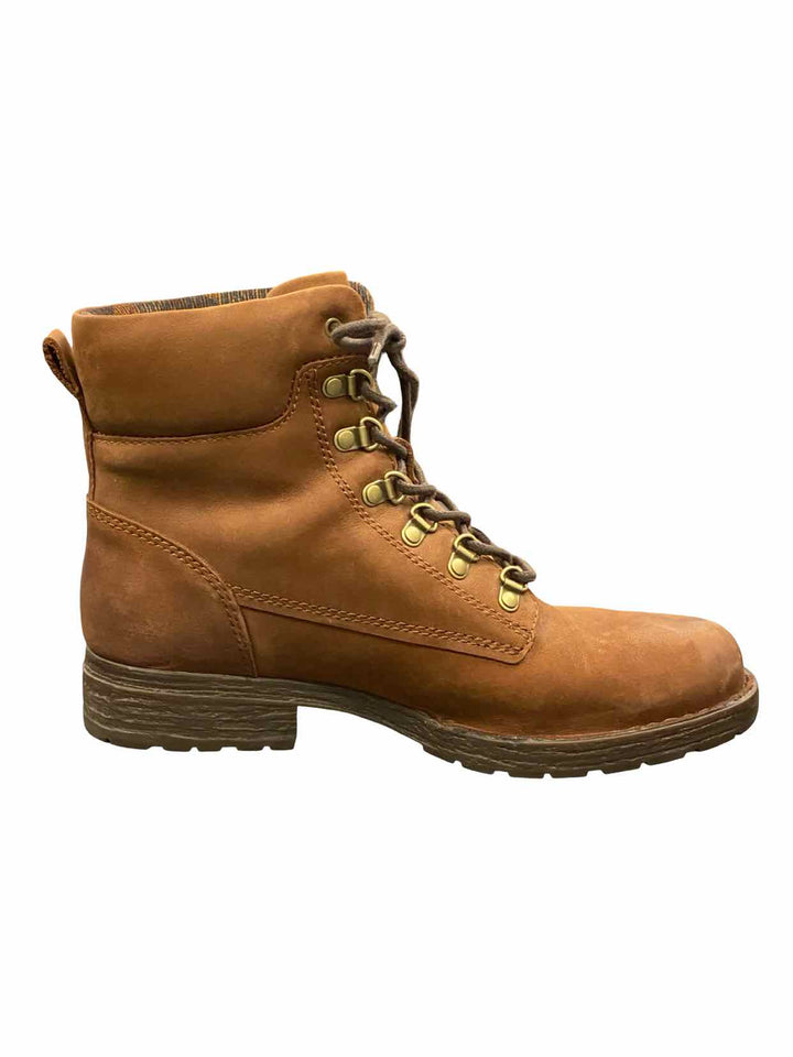 Born Shoe Size 8.5 Brown Leather Combat Moto Biker Lace-Up Boots(Ankle)