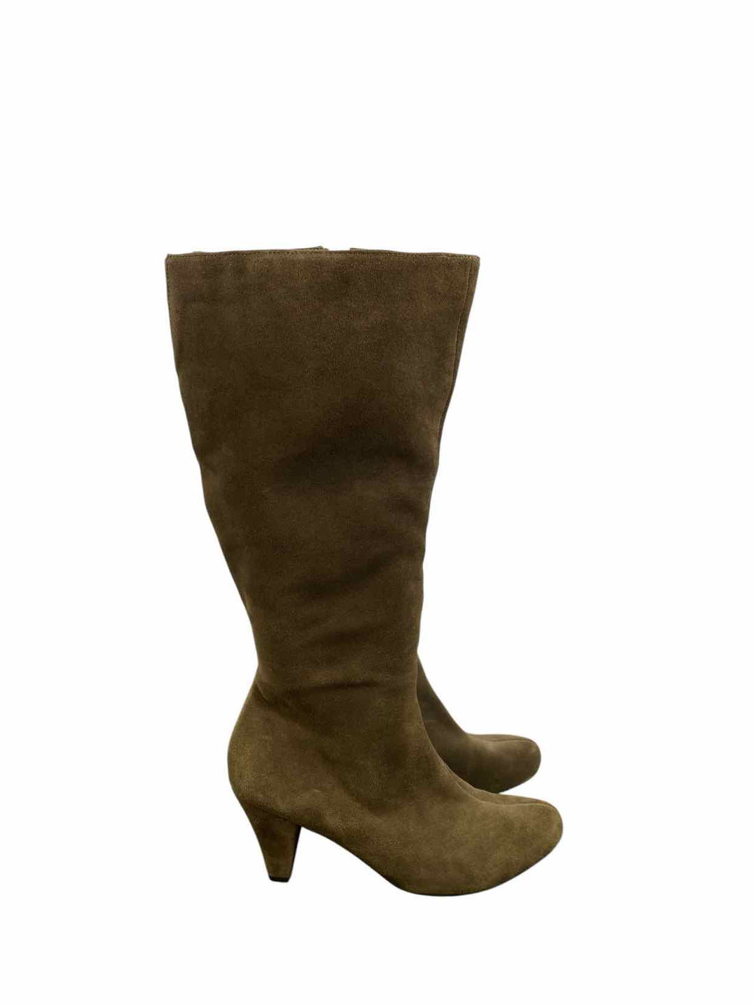 Theme Shoe Size 11W Green Suede Wide Calf Boots(knee)
