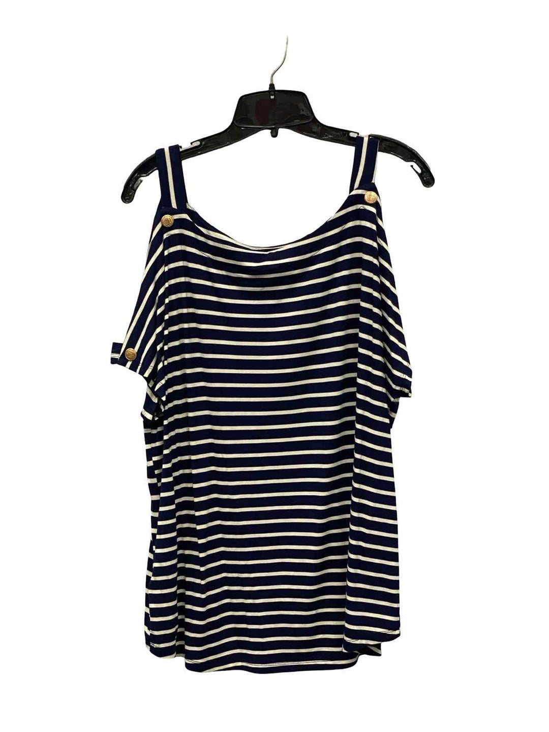Cable & Gauge Size XL Navy White Striped Short Sleeve Shirts