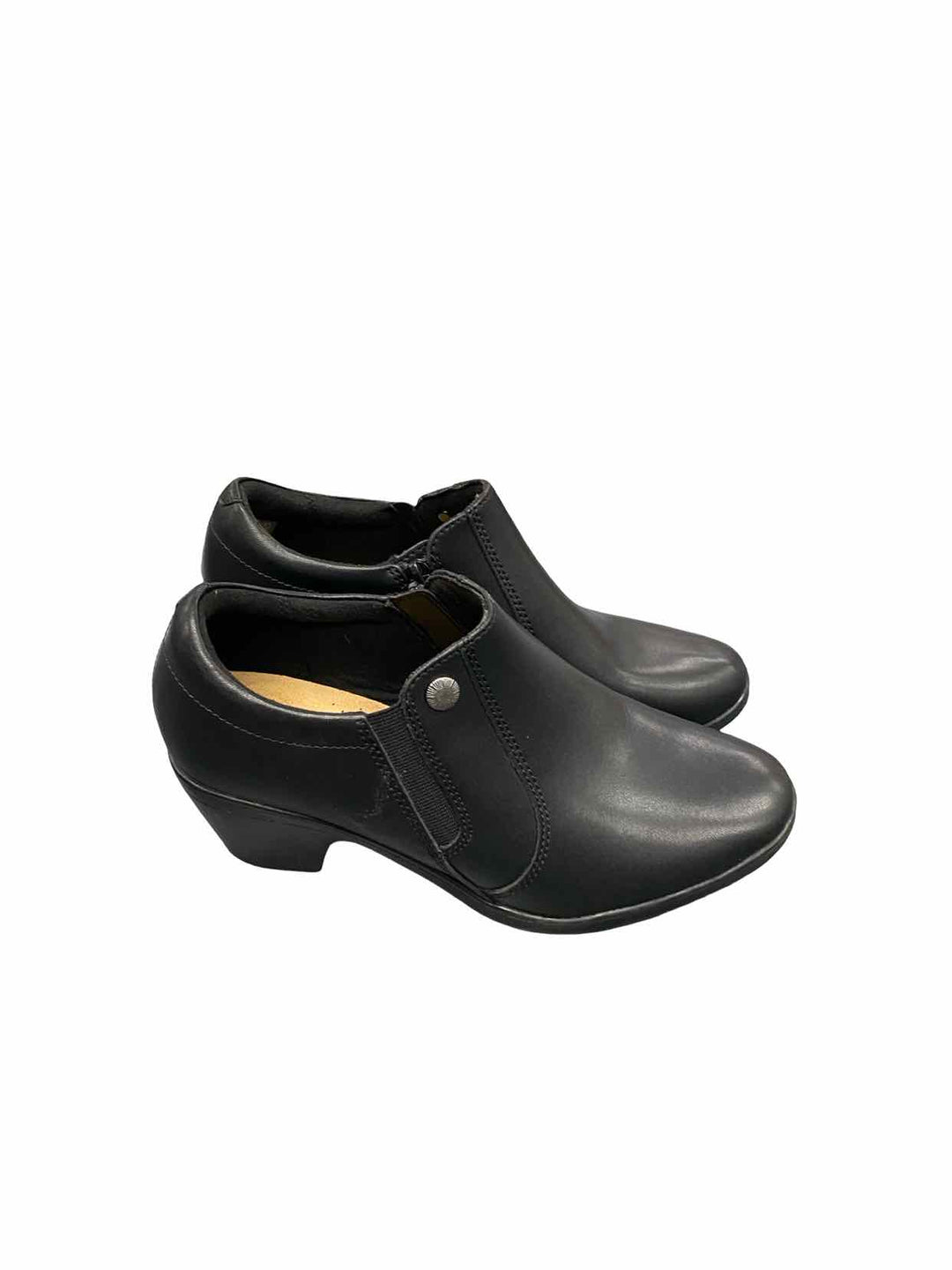 Clarks Shoe Size 7 Black Leather Emily 2 Reyna Heels
