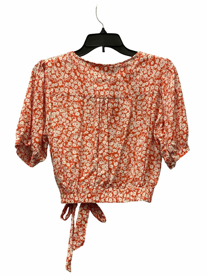 Lost + Wander Size M Wheat Red Floral Short Sleeve Shirts