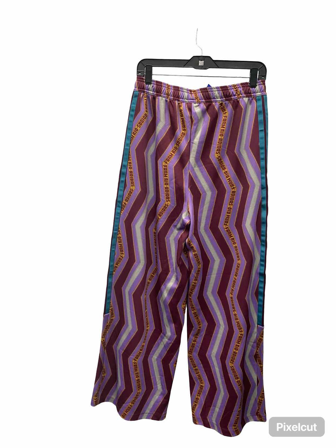 Farm Rio Size M Purple Blue zigzag Athletic Pants