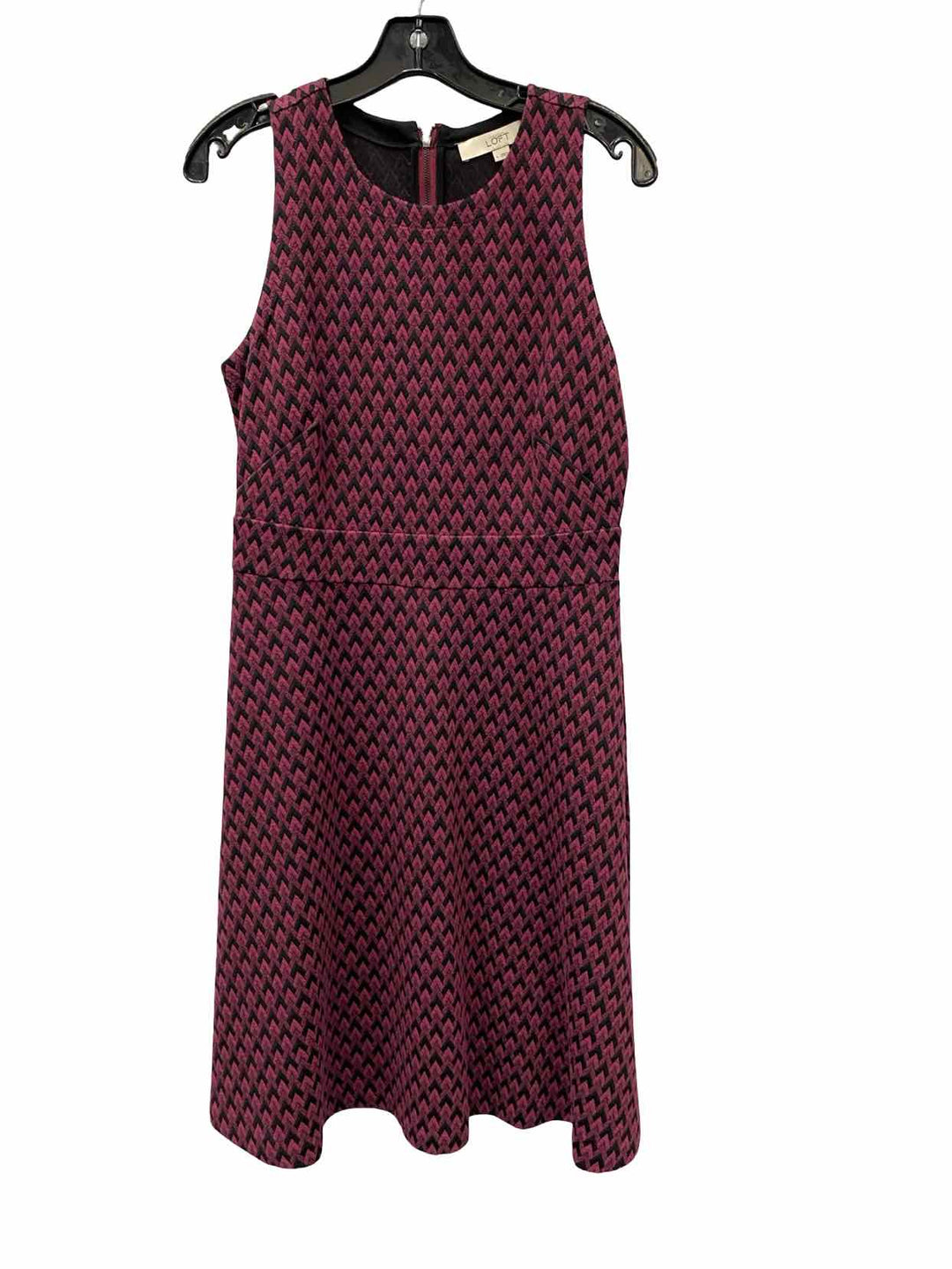 Loft Size 6 Purple Black zigzag Dress