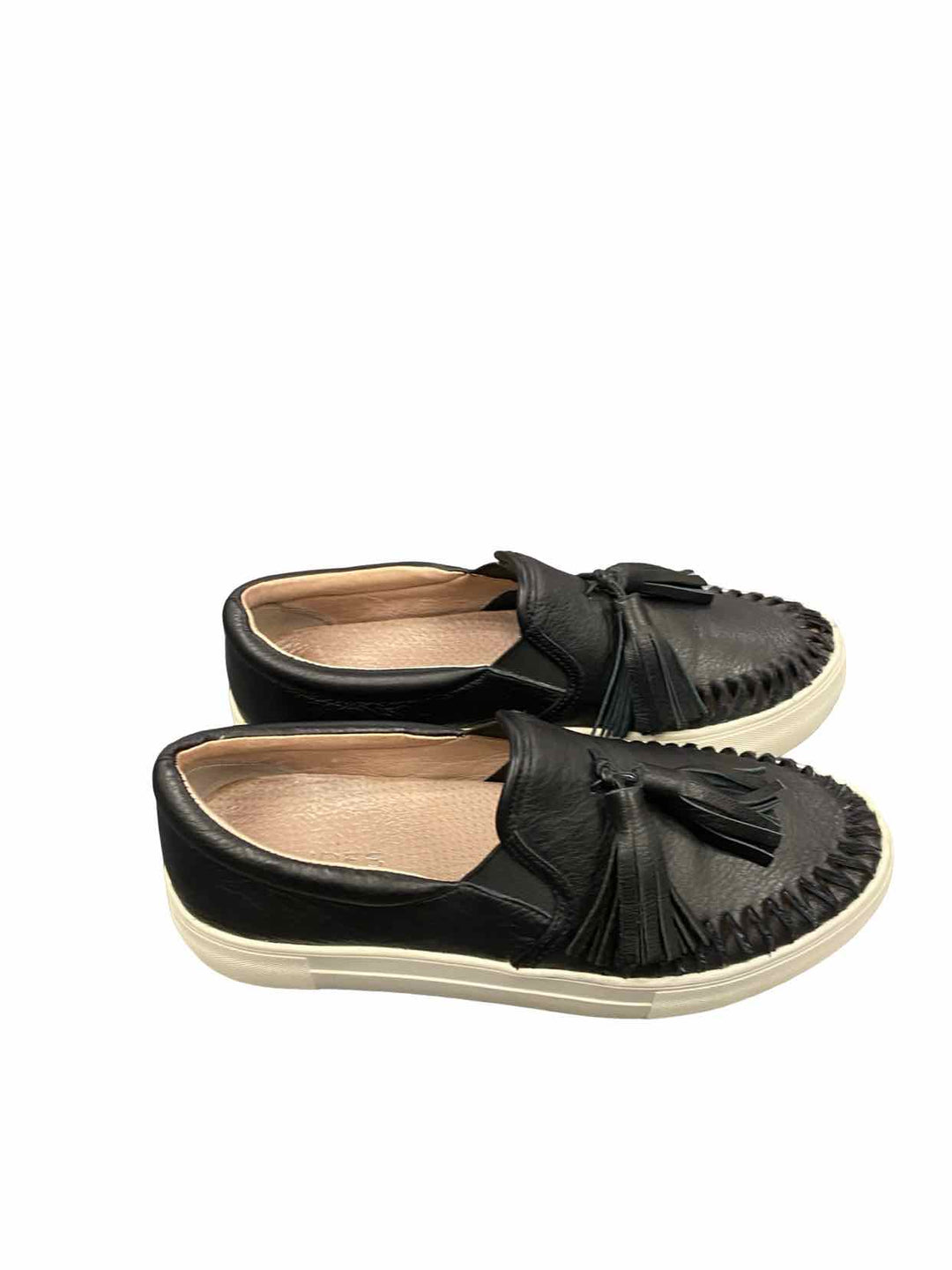 J/Slides Shoe Size 7 Black White Leather Sneakers
