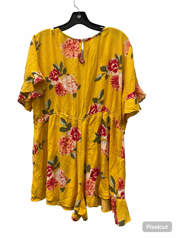 Davi&Dani Size 3X Yellow Floral Dress