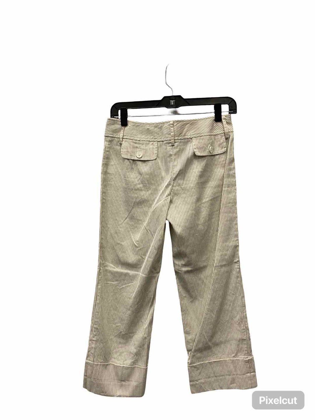 Loft Size 0 Beige Brown Striped 100% cotton Pants